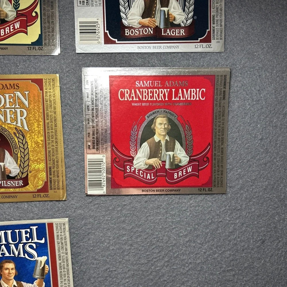 Sam Adams Boston Lager Labels‎ – Lot of 37 – Craft Beer Label Collection